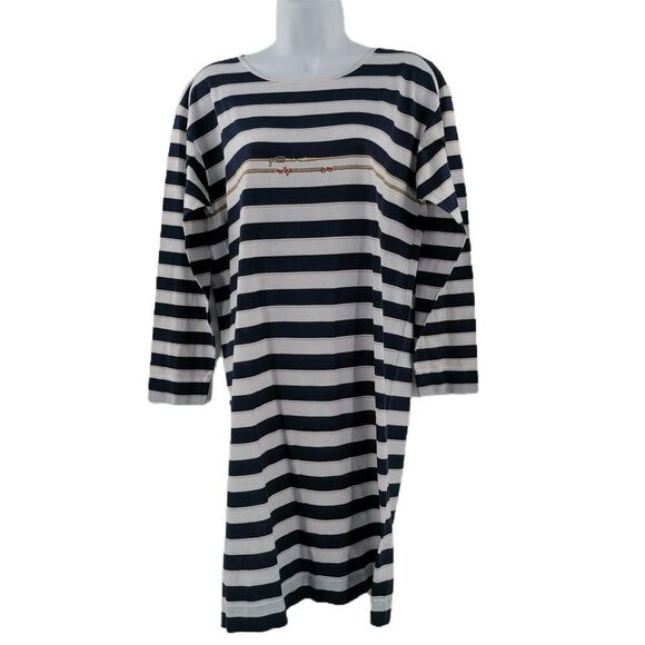 Rare Vintage Gucci Navy & White Striped Nautical Dress with Frayed Rope Detailin - Picture 1 of 3
